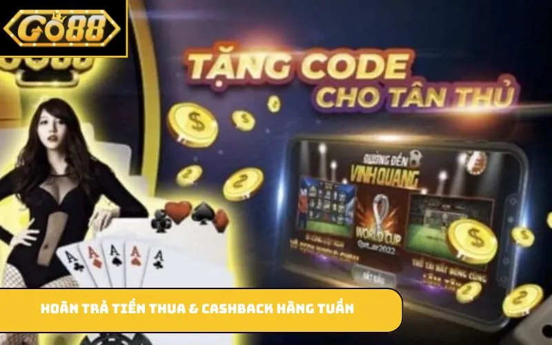 Hoàn trả tiền thua & cashback hàng tuần