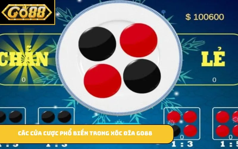 Các cửa cược phổ biến trong Xóc Đĩa GO88
